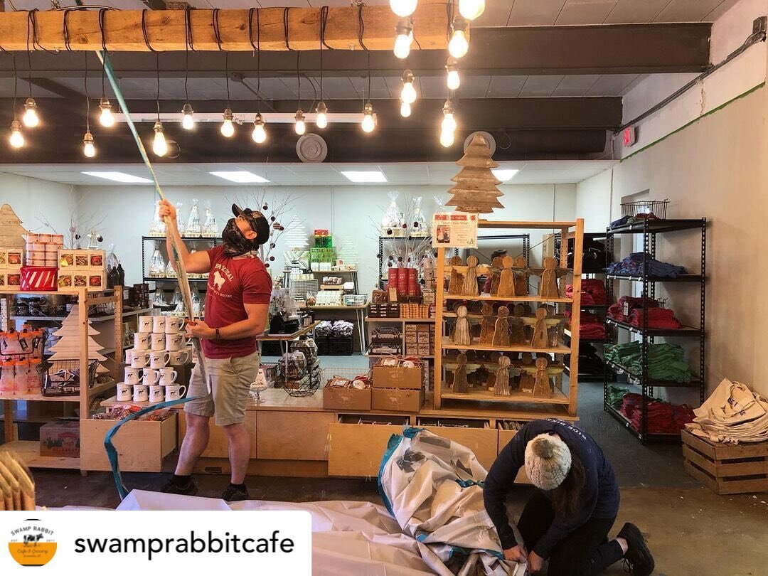 We are so thankful to be a part of a community that supports small, local makers the way that @swamprabbitcafe does. Please stop by and see their new room and help support the local maker community (and maybe pick up a few of our trees and angels). ?
