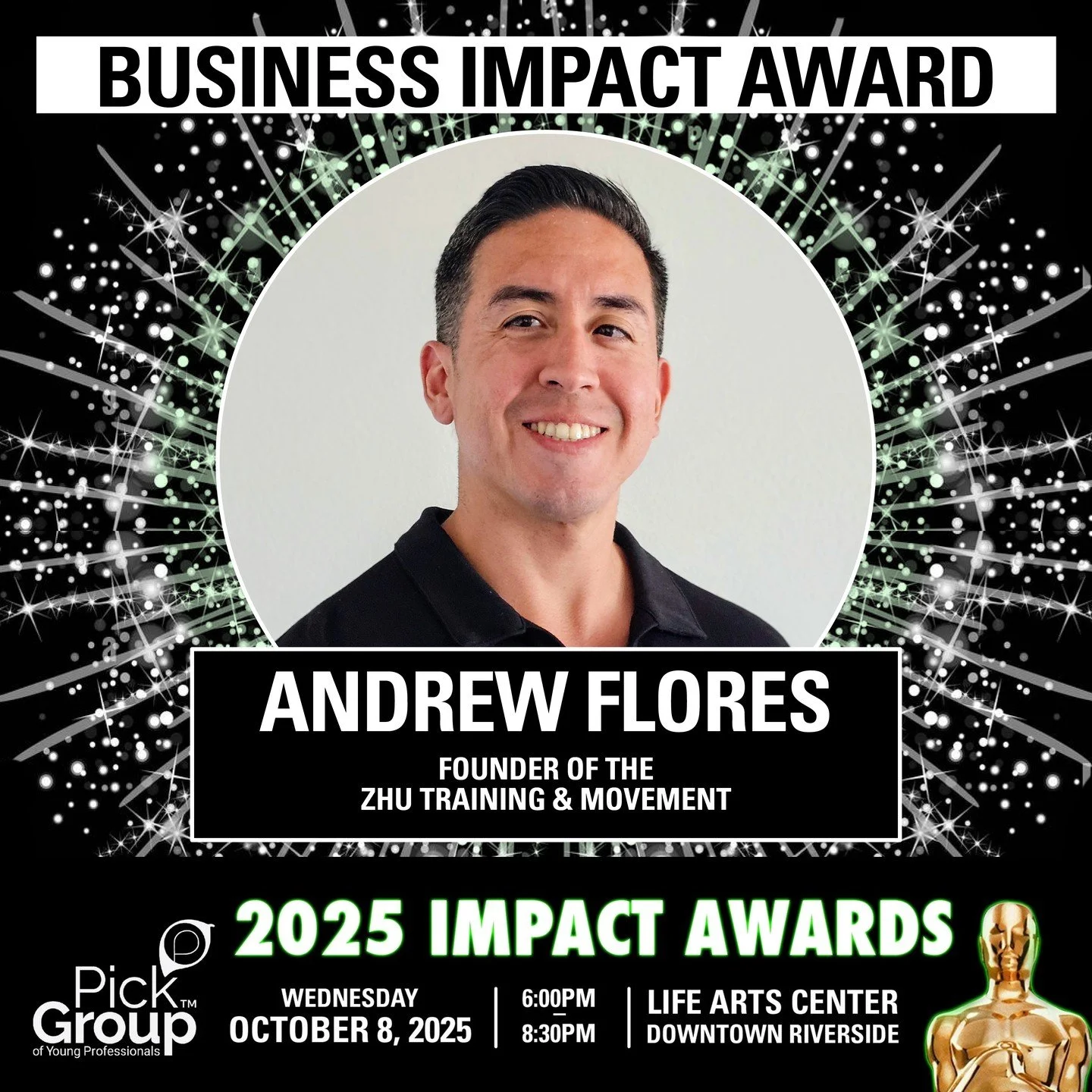 👏 Honoring Andrew Flores (@zhu_strength), Founder of The ZHU Training &amp; Movement, our Business Impact Award recipient!

Andrew has built more than a fitness center. He&rsquo;s created a community! From mentoring aspiring trainers to partnering w