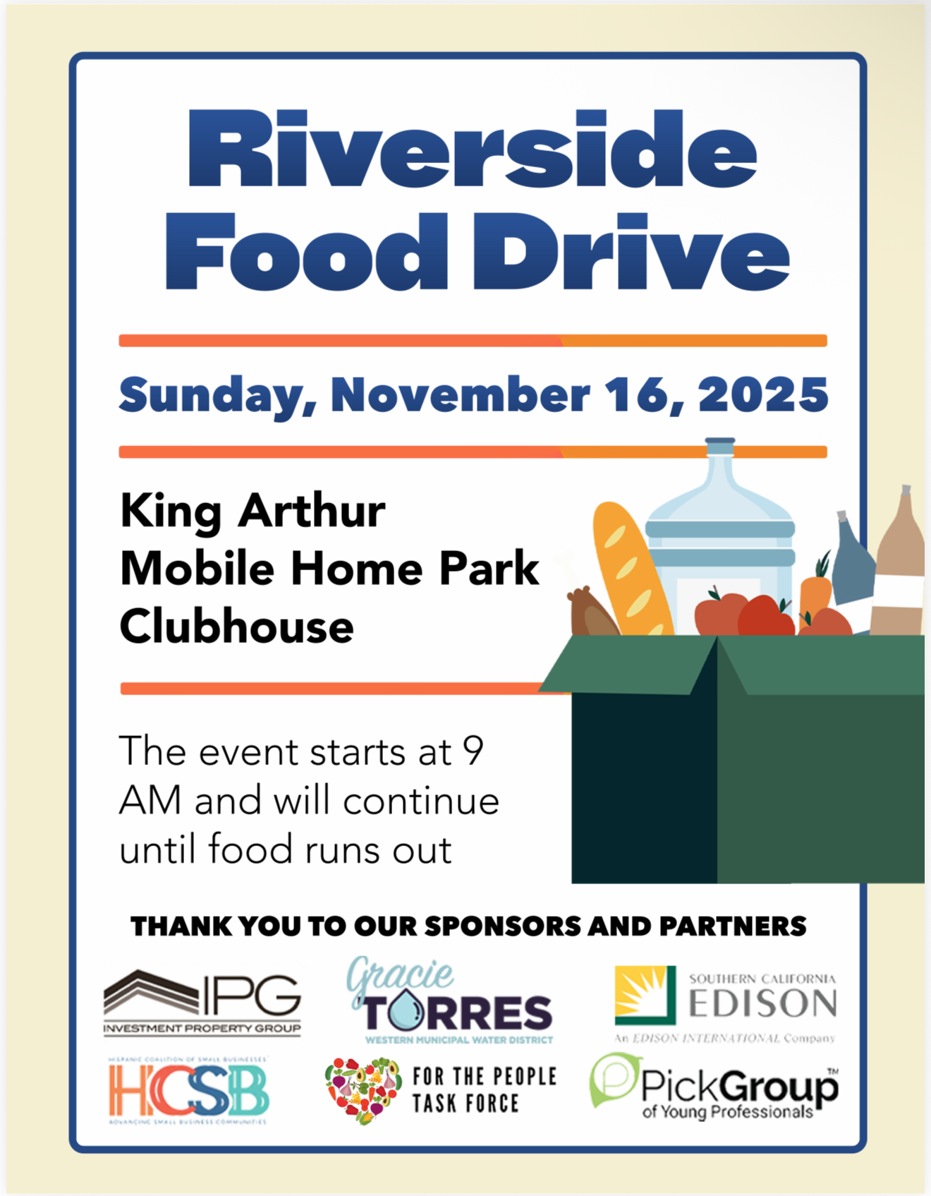 Riverside Food Drive: Help Us Feed Our Neighbors!