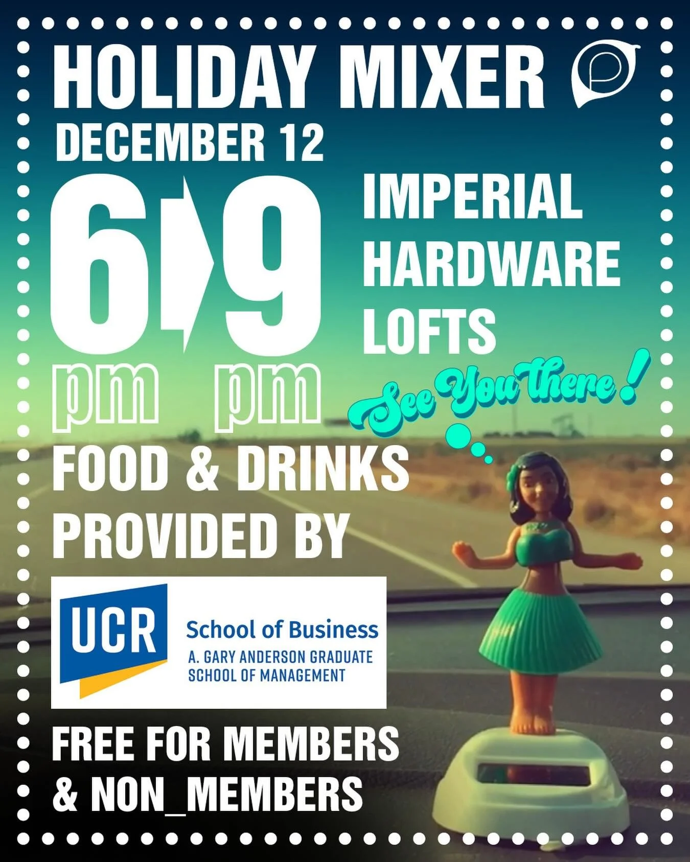 Save your spot! Escape the cold and step into a festive new year with Pick group! Pull out your best Hawaiian themed shirt, flowery lei, vintage tropical dress, or any festive attire that brings the beach to December! 

This Friday, Dec. 12th 
6:00 -