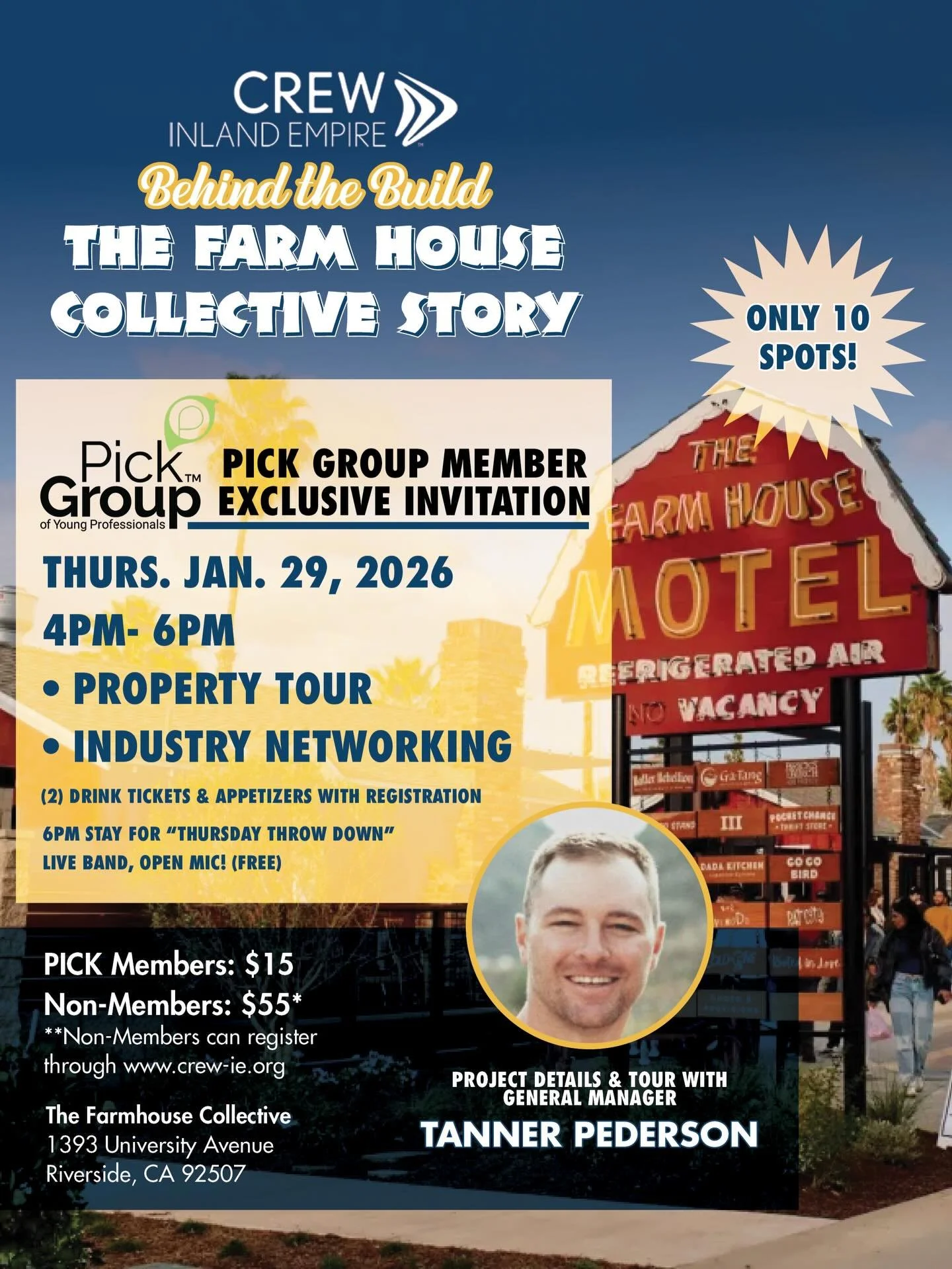 ONLY 10 SPOTS! 🚨 Behind-the-Build at The Farmhouse Collective

We&rsquo;re teaming up with @crew_inlandempire for an exclusive night at @farmhousecollective ! 🌾✨

Get a private &ldquo;behind-the-build&rdquo; tour of the project and sit in on a Q&am