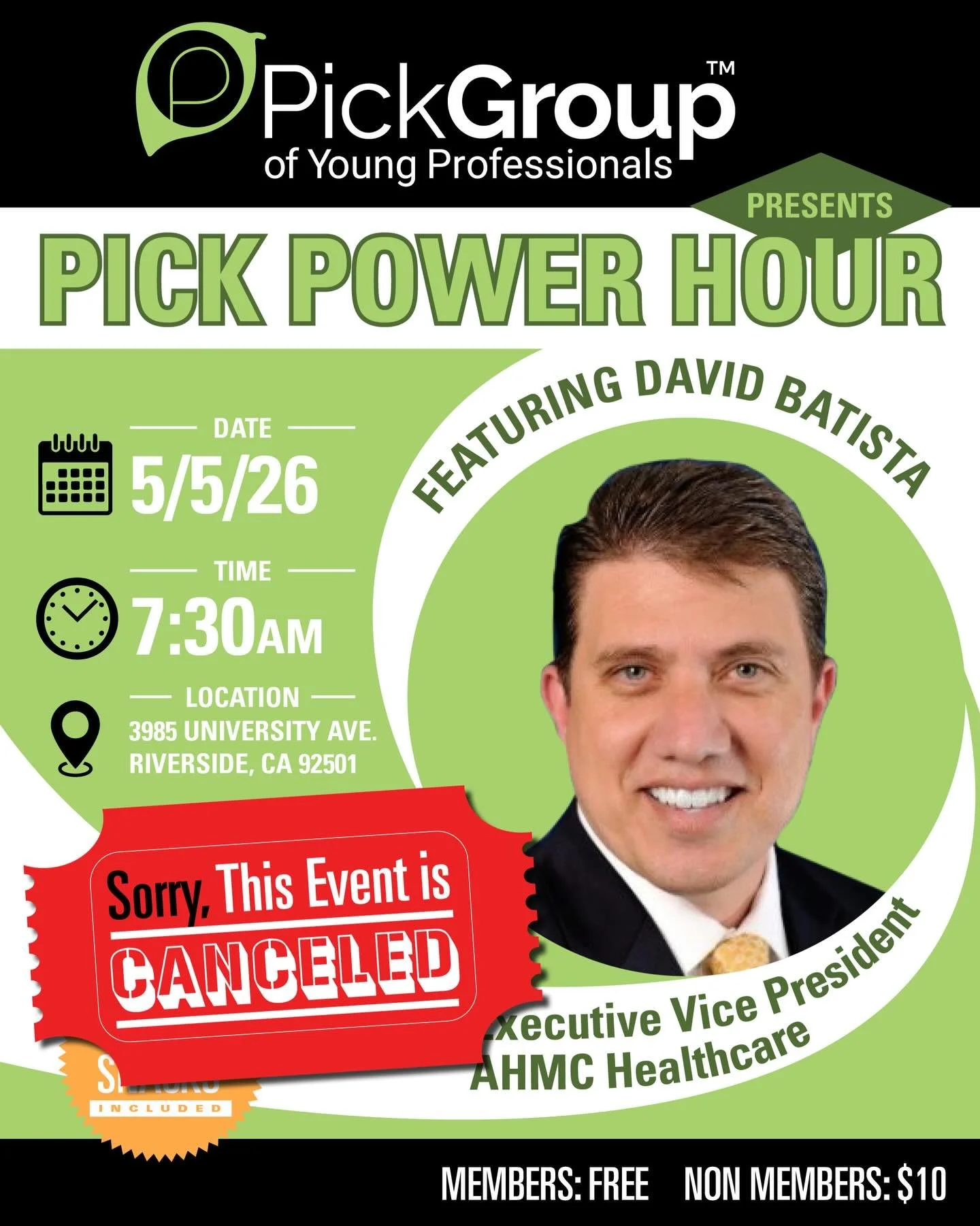 EVENT CANCELLATION NOTICE

Due to unforeseen circumstances, tomorrow morning&rsquo;s Pick Group Power Hour with David Batista (scheduled for May 5) has been cancelled.

We sincerely apologize for the short notice and any disruption this may cause to 
