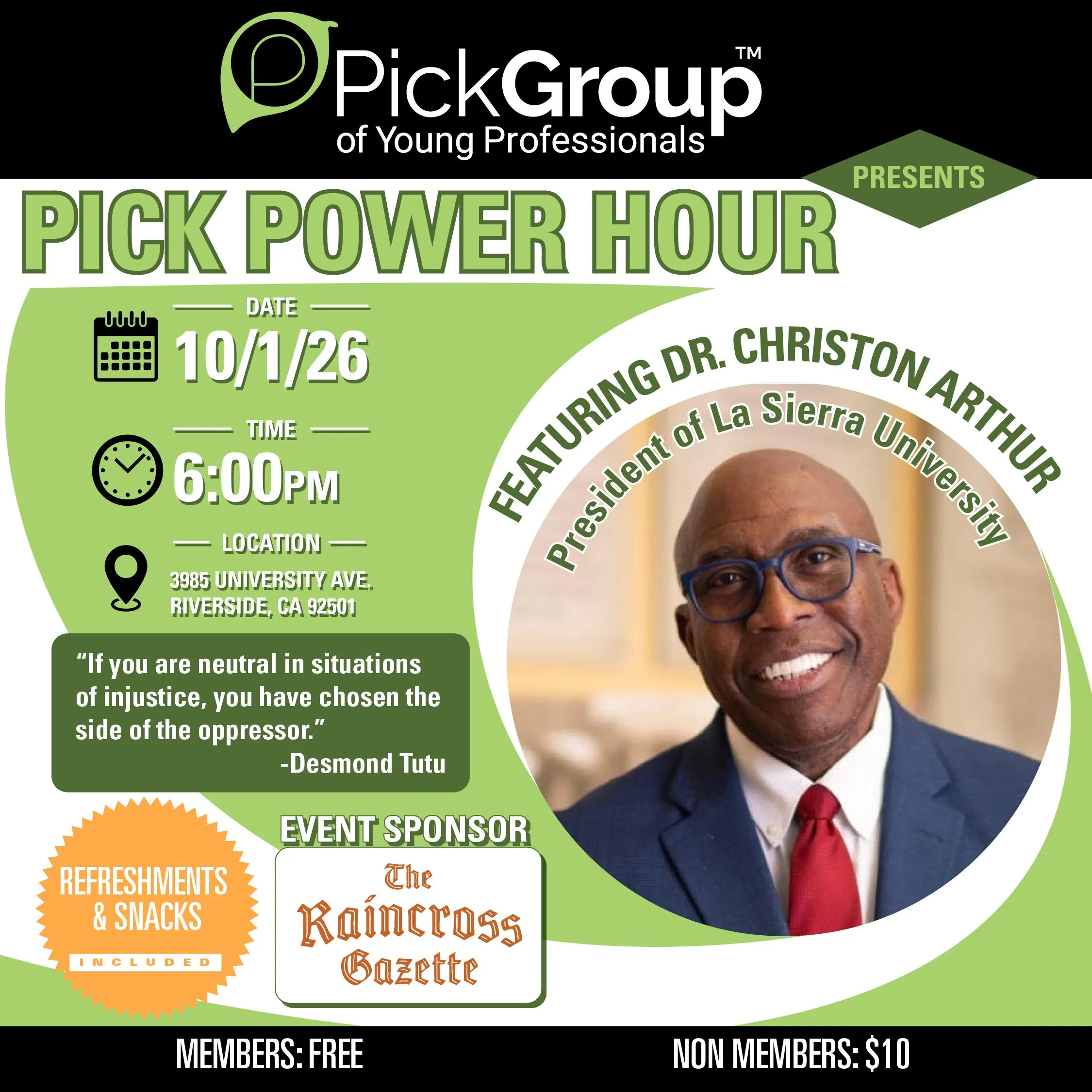 Pick Power Hour with Dr. Christon Arthur, President of La Sierra University