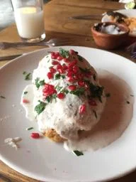 The chile en Nogada at Casa de Buen Comer in Tonanzintla, Cholula.
