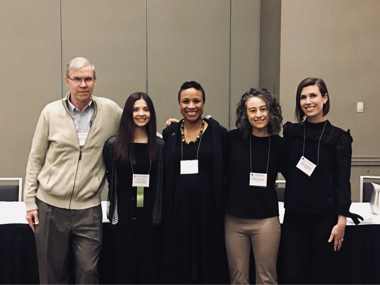 After Globalization and Media Use Among Global Youth symposium (with presentations from Dr. Ferguson, Dr. Manago, Dr. McKenzie, and Cagla Giray, and discussion led by Dr. Larson). L-R: Dr. Reed Larson (UIUC), Cagla Giray (UIUC), Dr. Gail Ferguson (UIUC), Dr. Adriana Manago (UCSC), & Dr. Jessica McKenzie