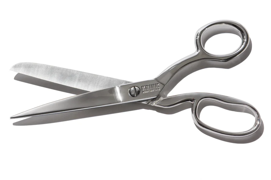 drop-forged stainless steel scissors with debossing.