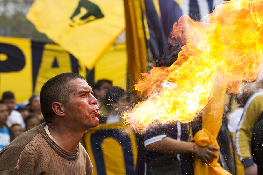 Soccer fan rally