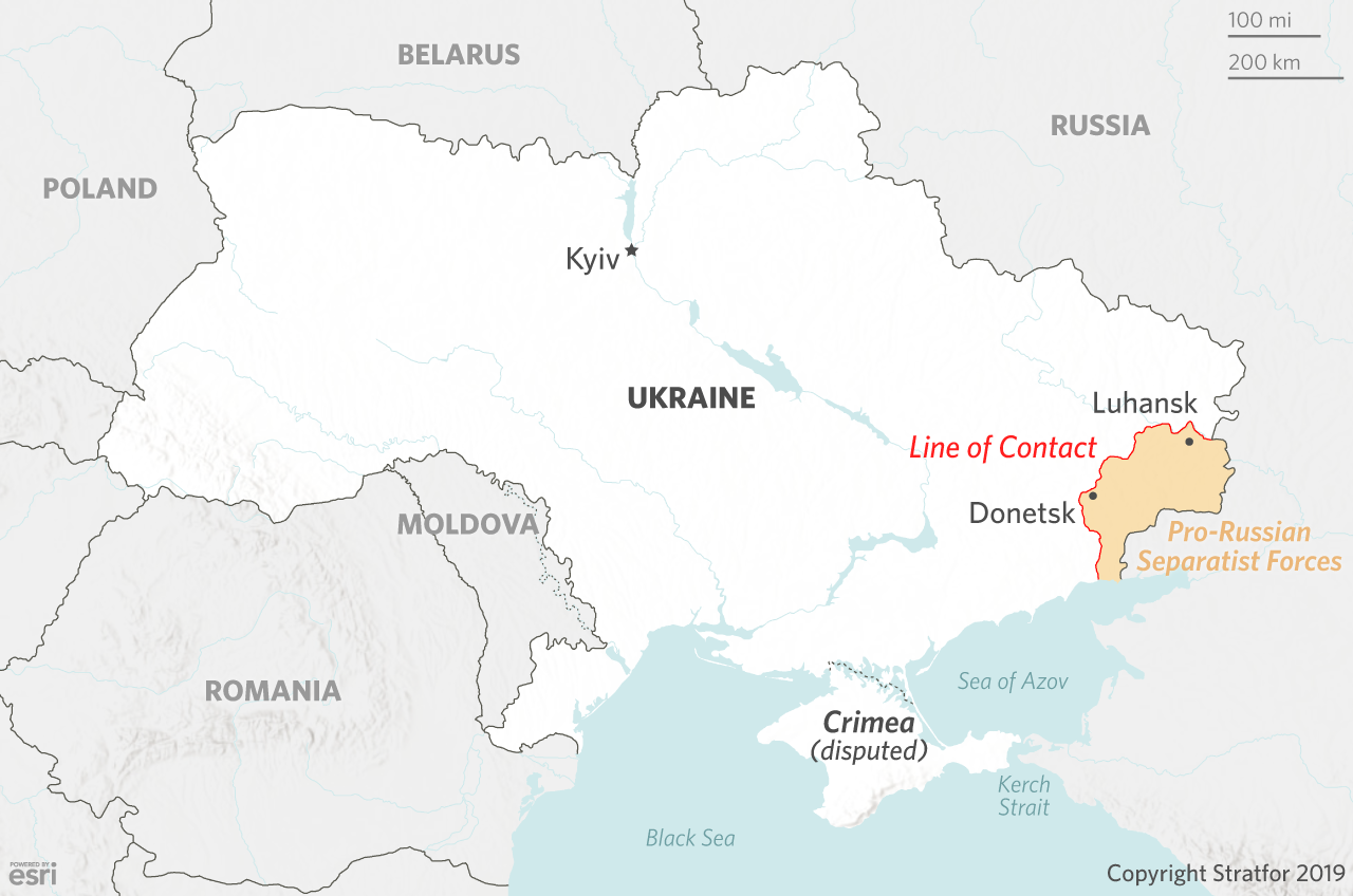 Note Russia already occupies the Crimea and parts of east Ukraine.
