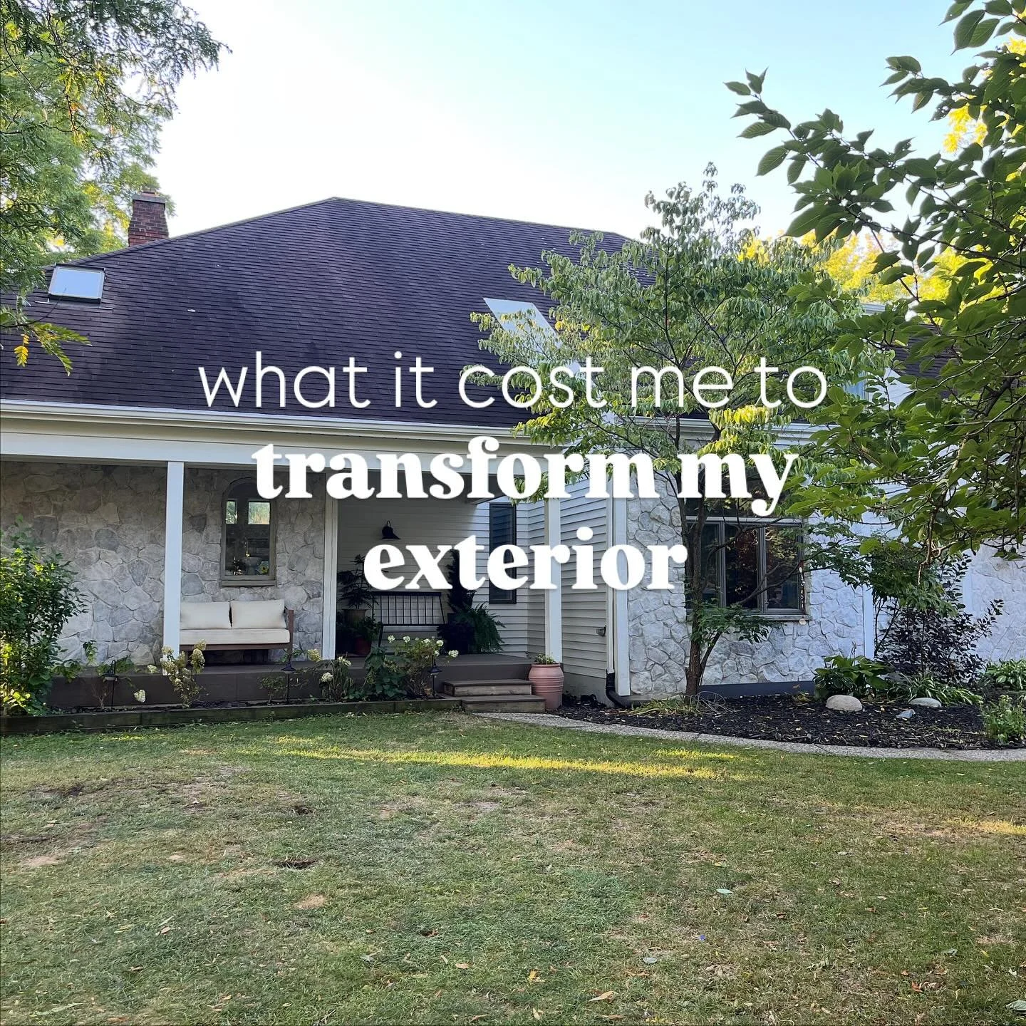 What did it cost me to DIY my exterior overhaul?
Paint + supplies $2000
Paint sprayer -free, I borrowed it from a friend!
Limewash $60
Decking and supplies $1700
Labor + supplies to fix damaged posts $300
Total just over $4000
That is less than ha