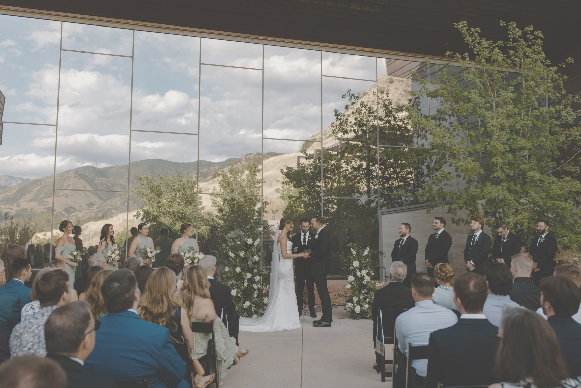 a wedding ceremony at the natural history museum of Utah