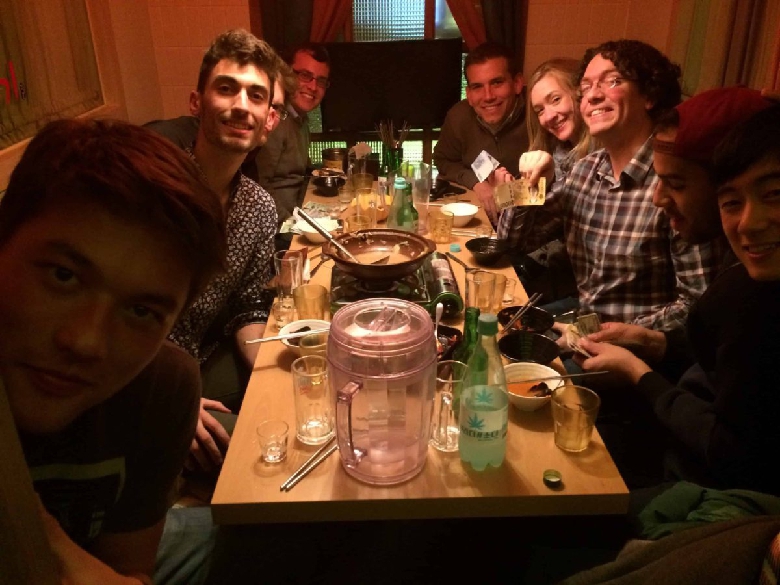 A group celebrating the day at Gangnam