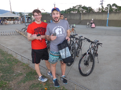 Connor and Ben with their bikes
