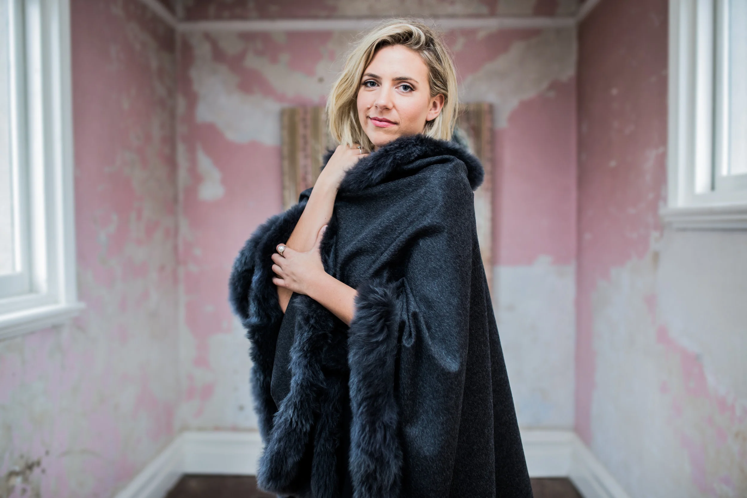 Fur Trim Cape