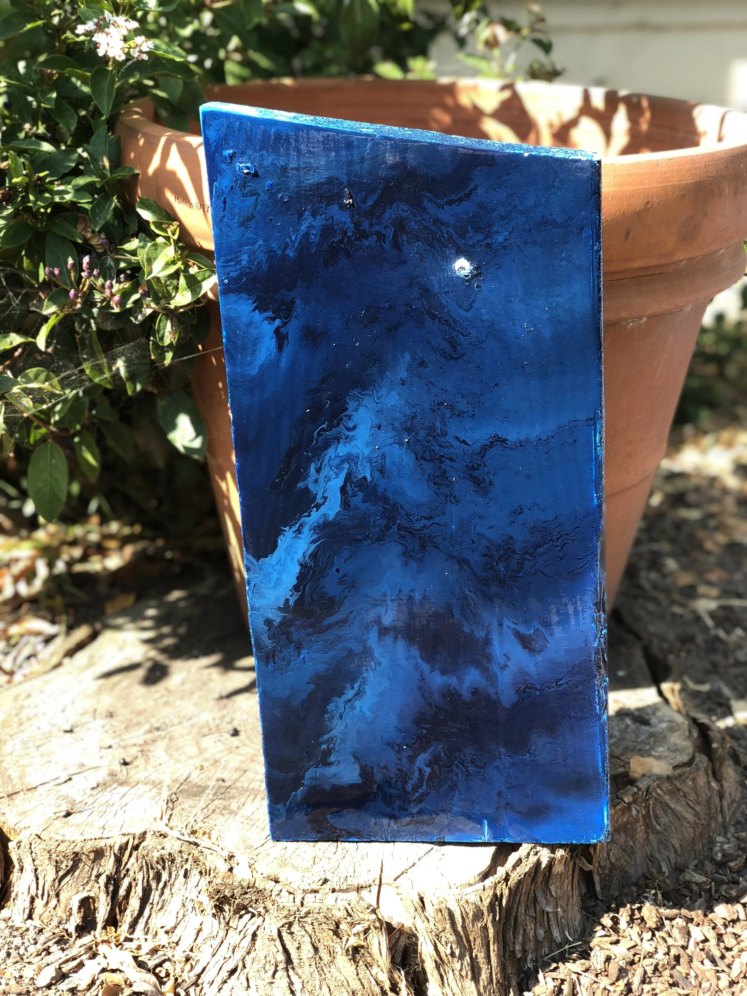   Ingrid Henderson   untitled 1,  2018 Oil on reclaimed wood 20 in × 9 in 