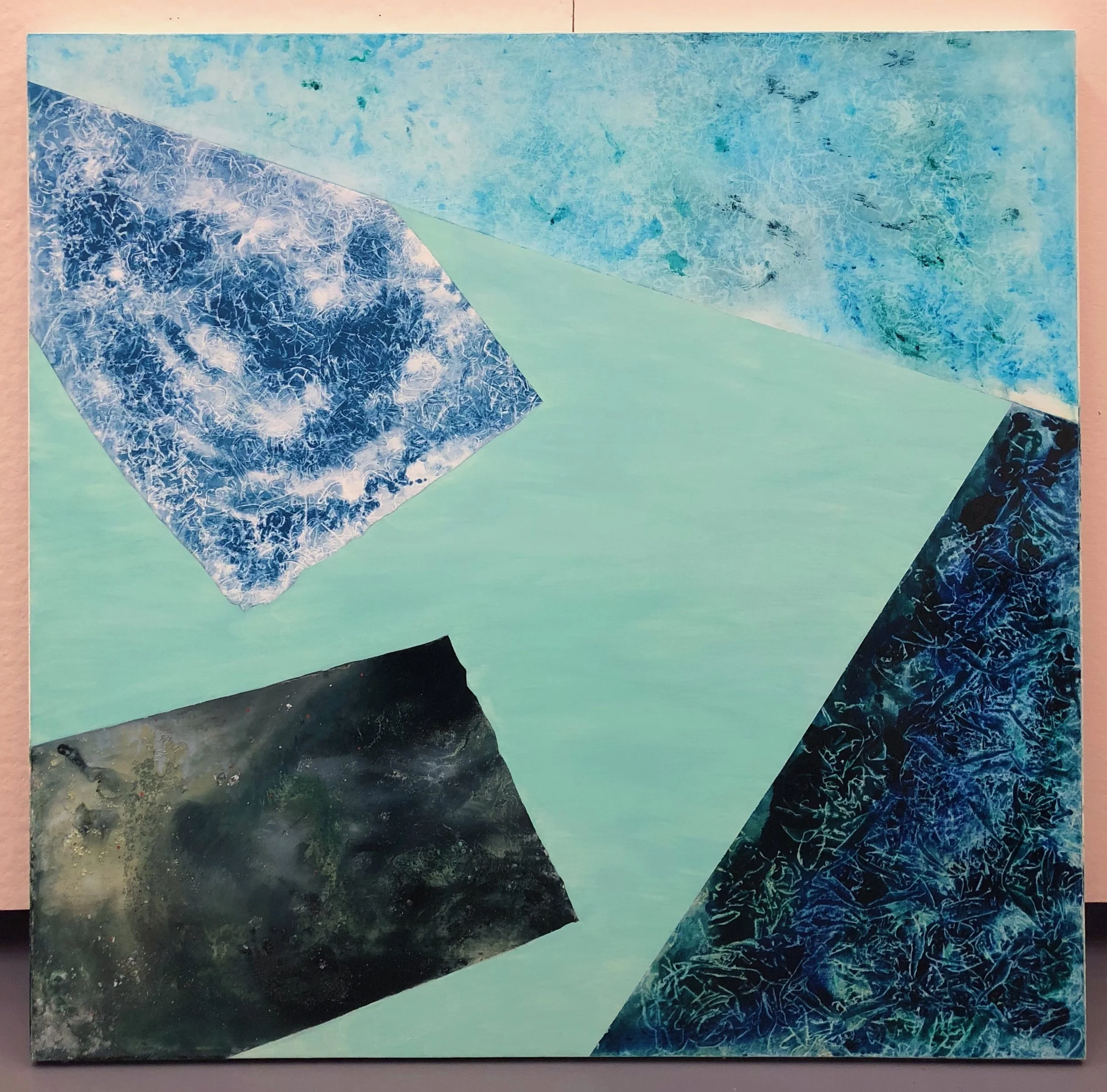   Ingrid Henderson   Water Blew,  2018 Oil on panel 60 in × 60 in 