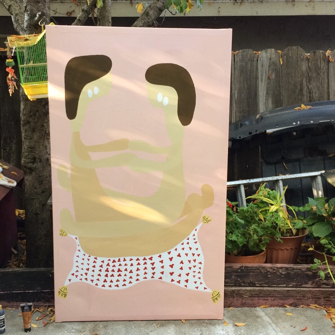 "Intimacy". Acrylic on canvas, 5'x3'. 2017.