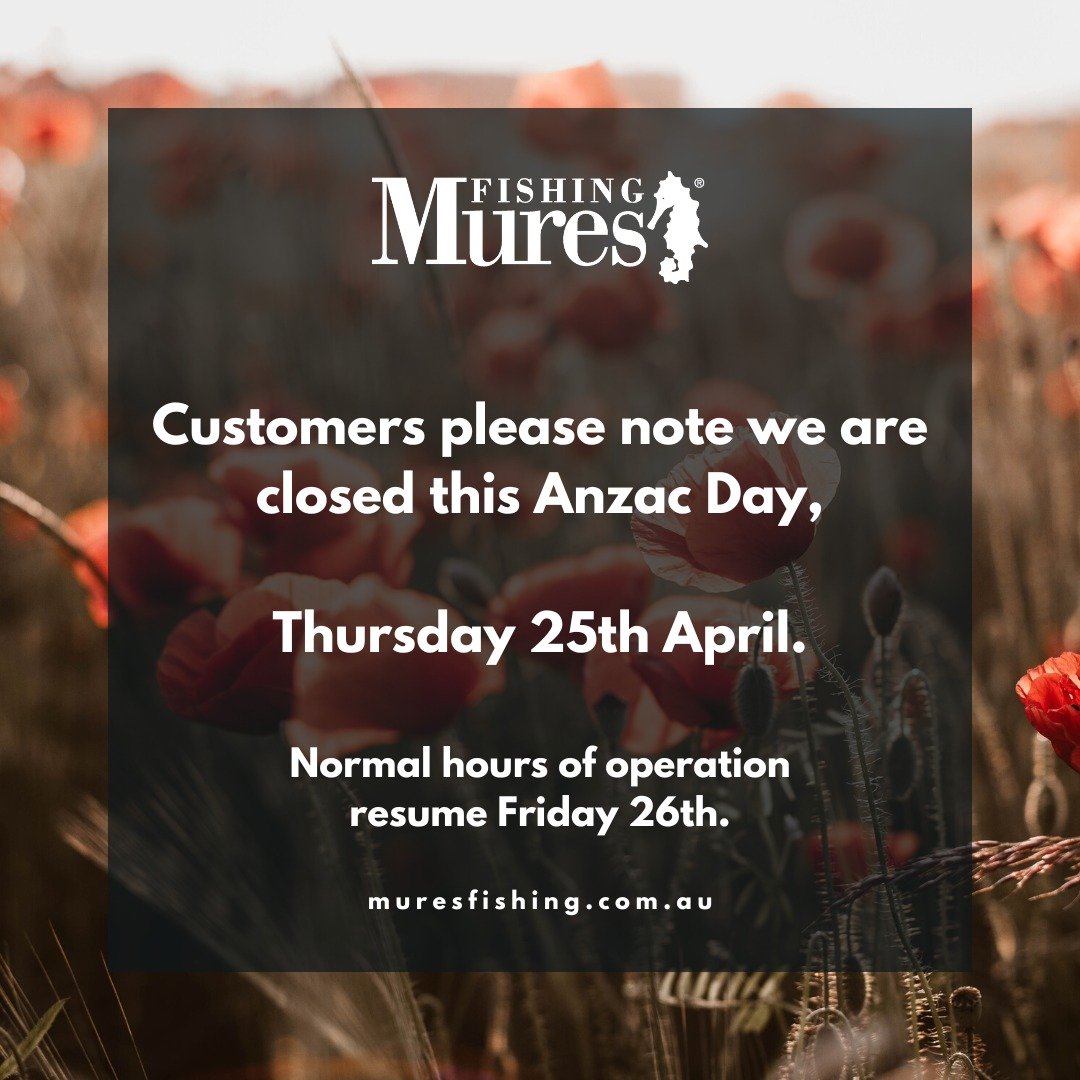 Tomorrow we are paused to reflect. 
.
Our retail outlet and wholesale services in Cambridge will be closed on Anzac Day, but Mures Fishmongers in Lower Deck at Victoria Dock will be open, with a great range of seafood and gourmet products available.
