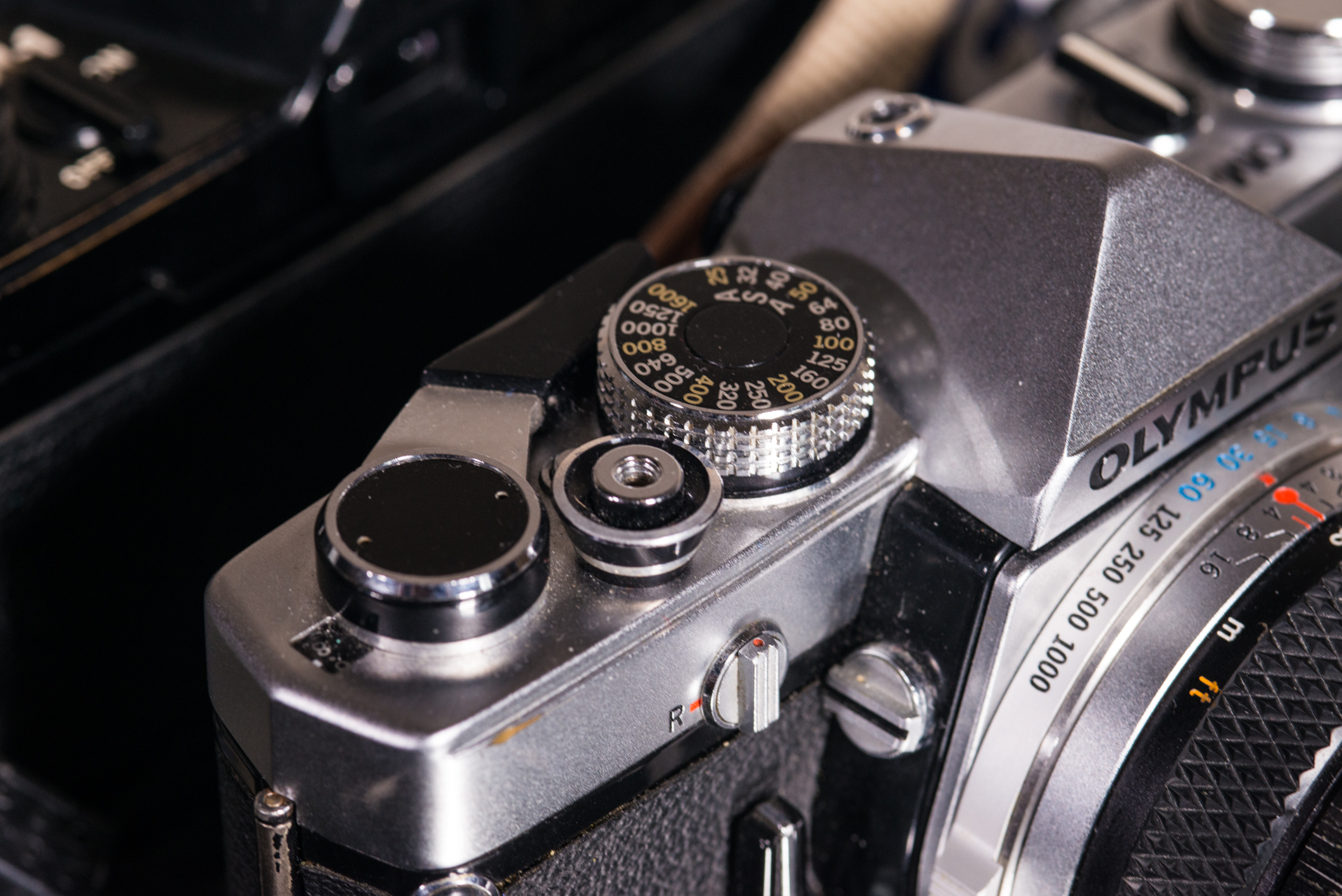 The ASA dial rests on the top plate, an interesting departure from traditional camera design.