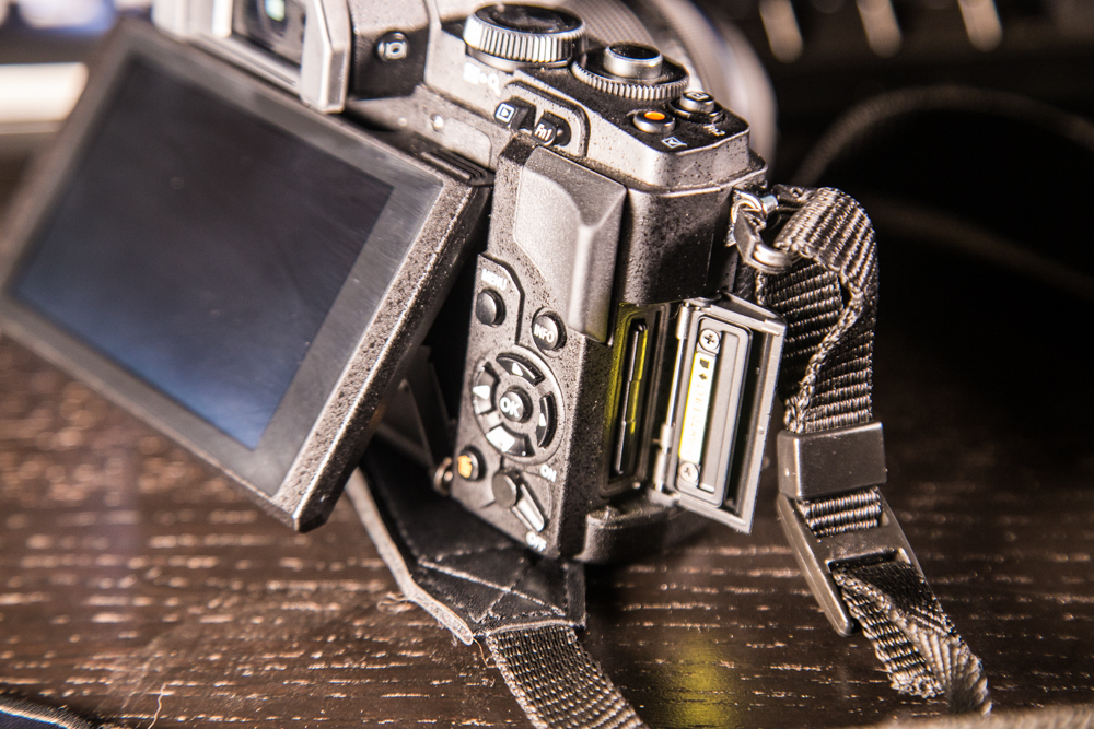SD Card door, on off switch, and rear controls