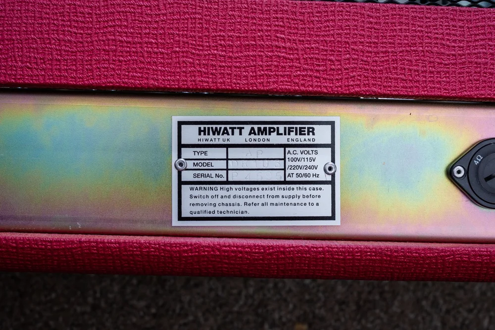New Amp Hiwatt DR103 Reissue in Red Tolex — Totally Rad Guitars
