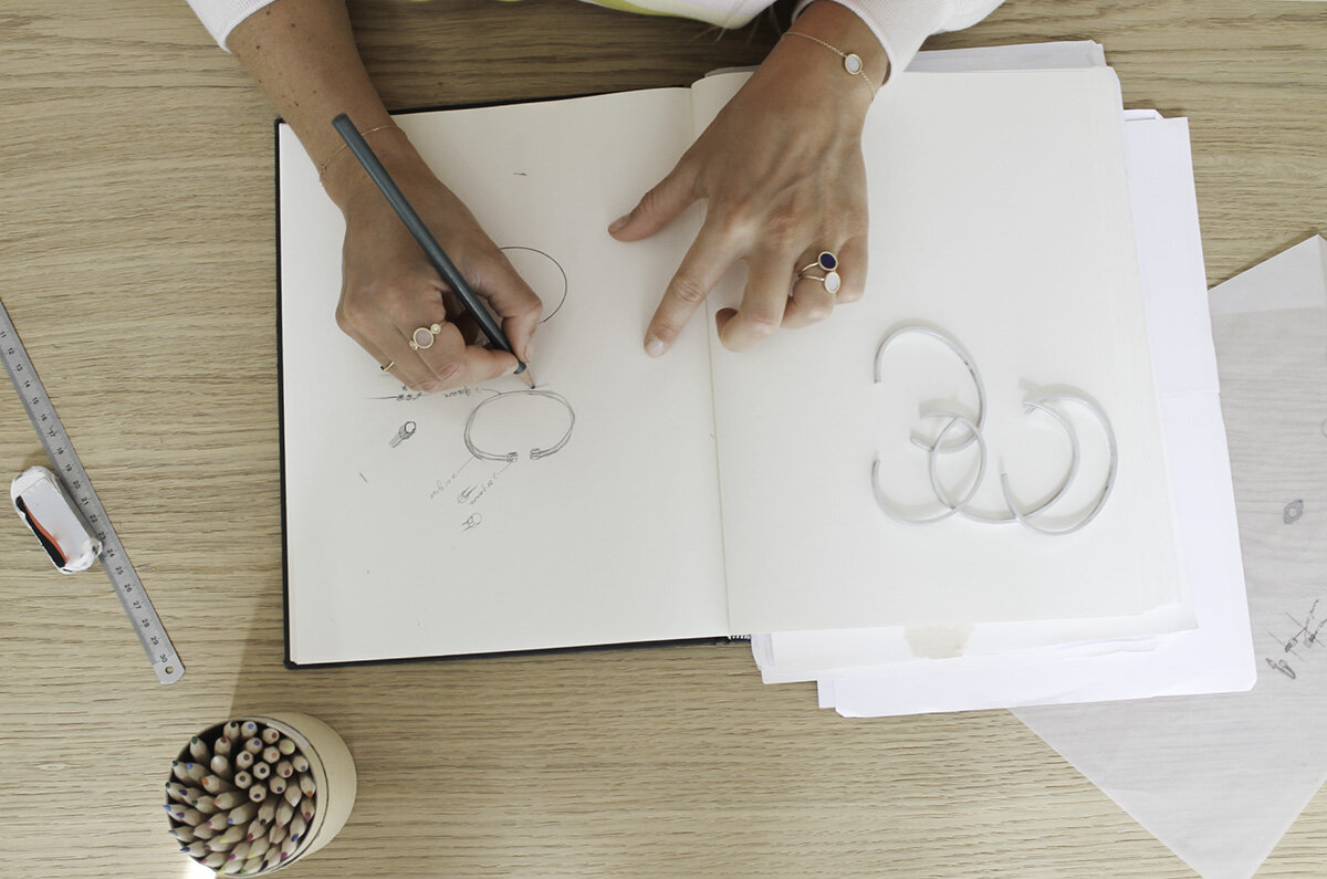 Each jewel is designed by the designer in this precious notebook.