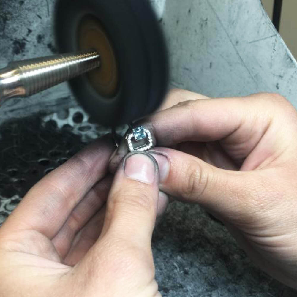 Polishing a custom-made ring