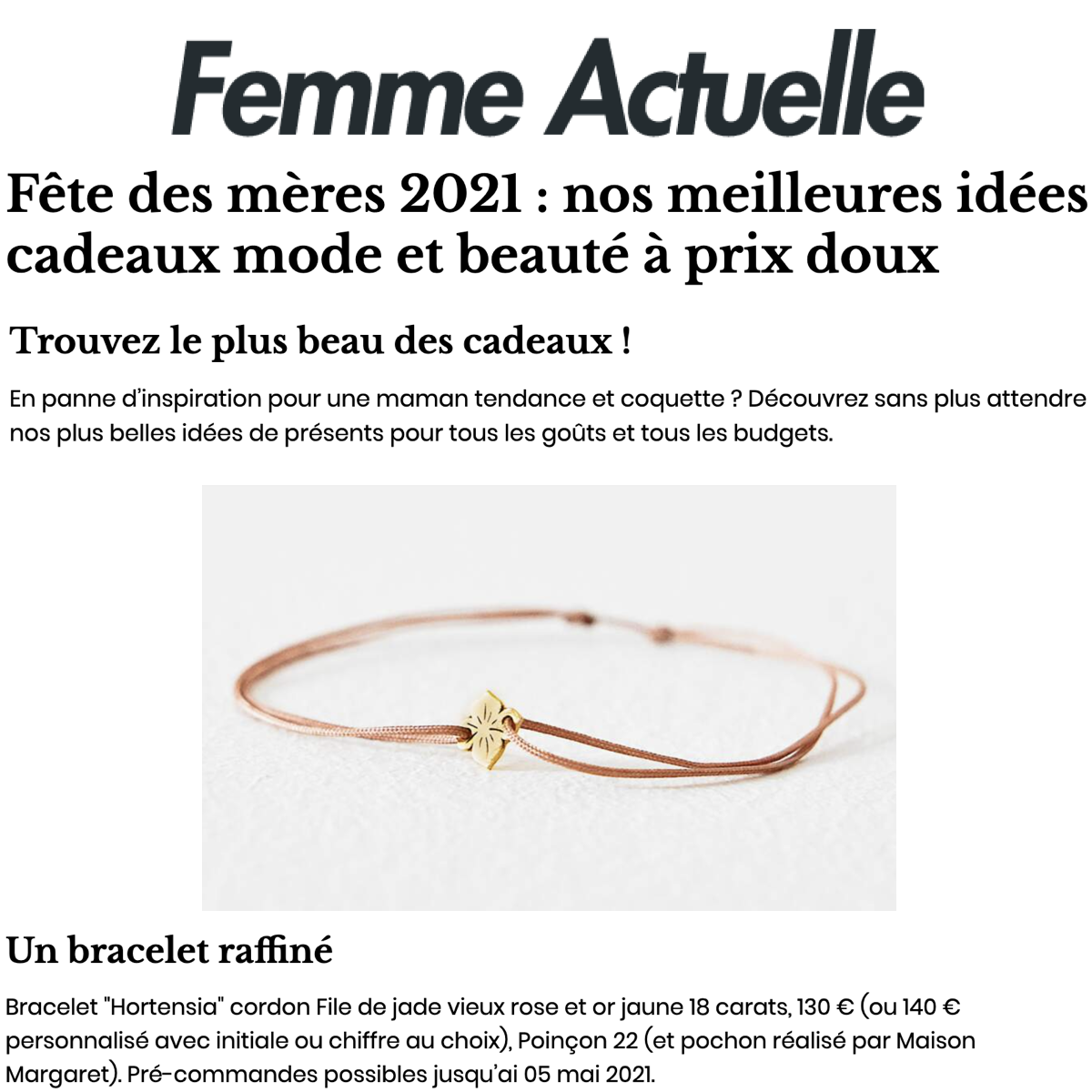 Femme Actuelle - Mai 2021