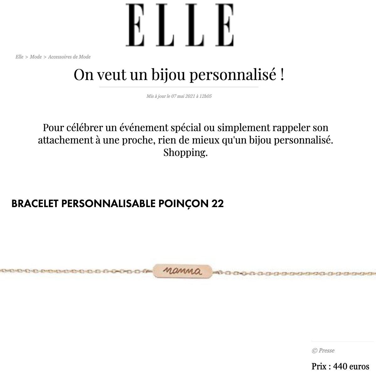 Elle.fr - Mai 2021