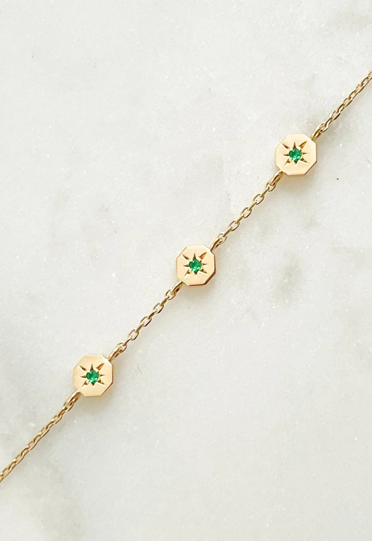 Bracelet Éternité - émeraudes