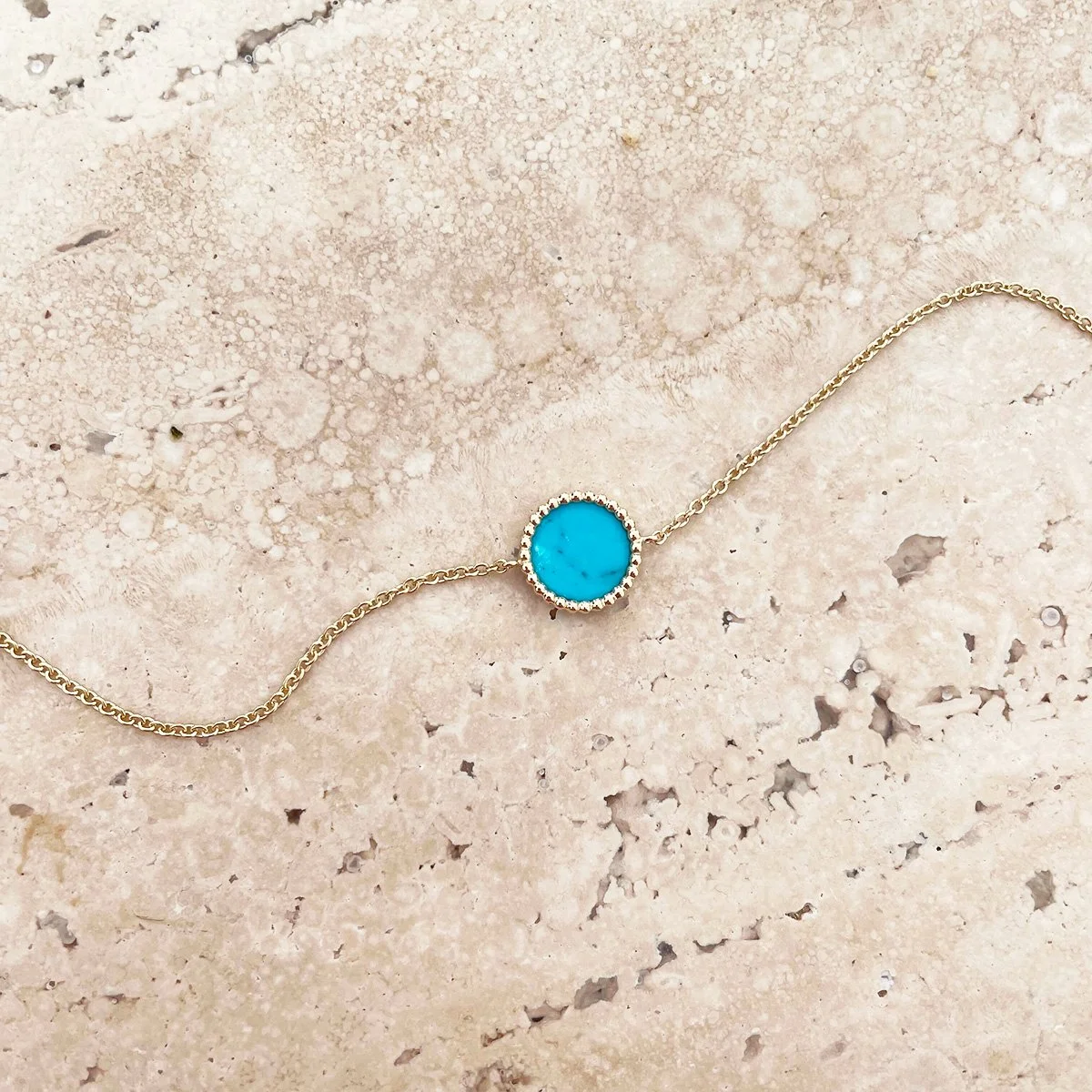 Bracelet Nuances Turquoise - Or jaune 18 carats - Poinçon 22
