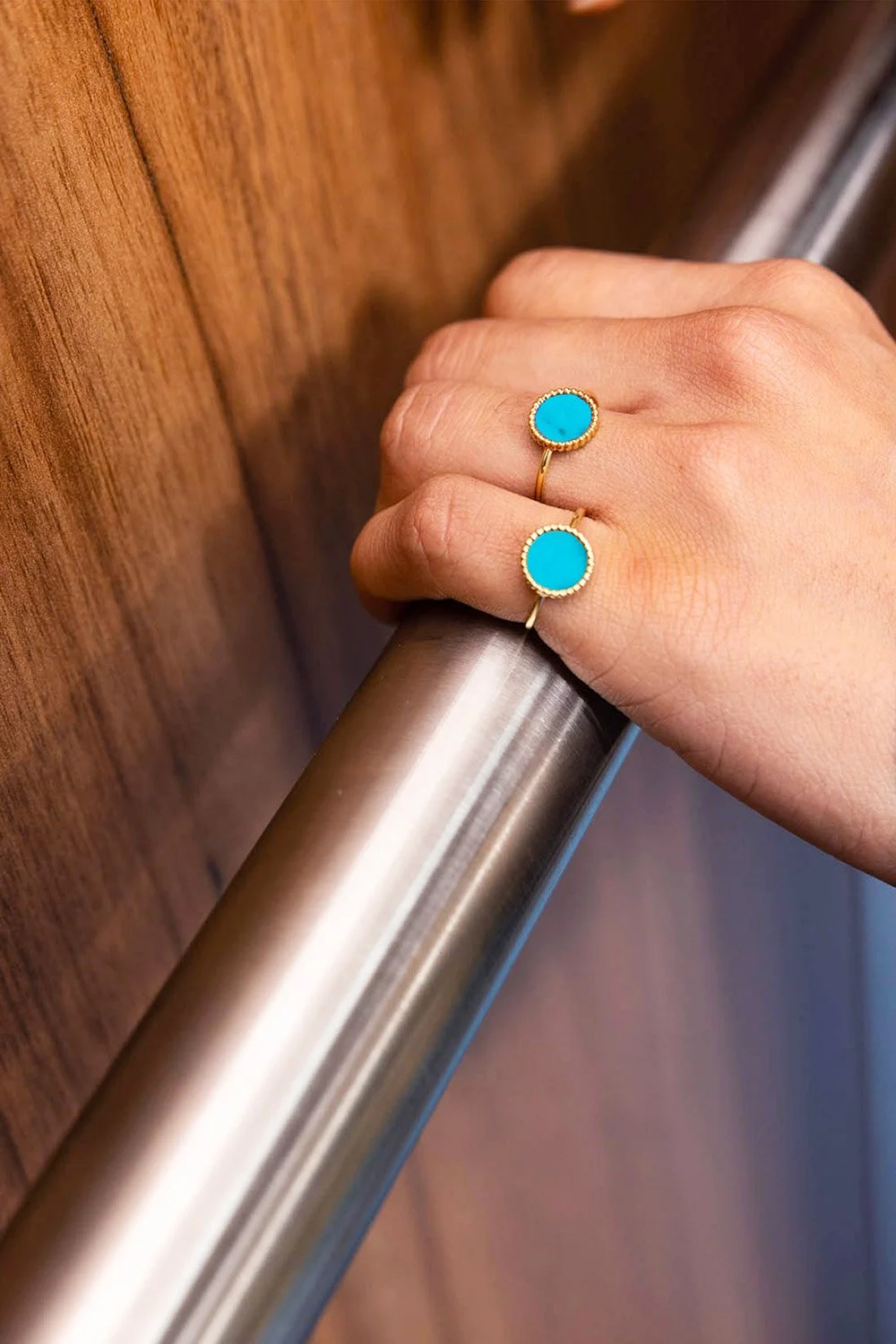 Bagues Nuances - turquoise et or 18 K