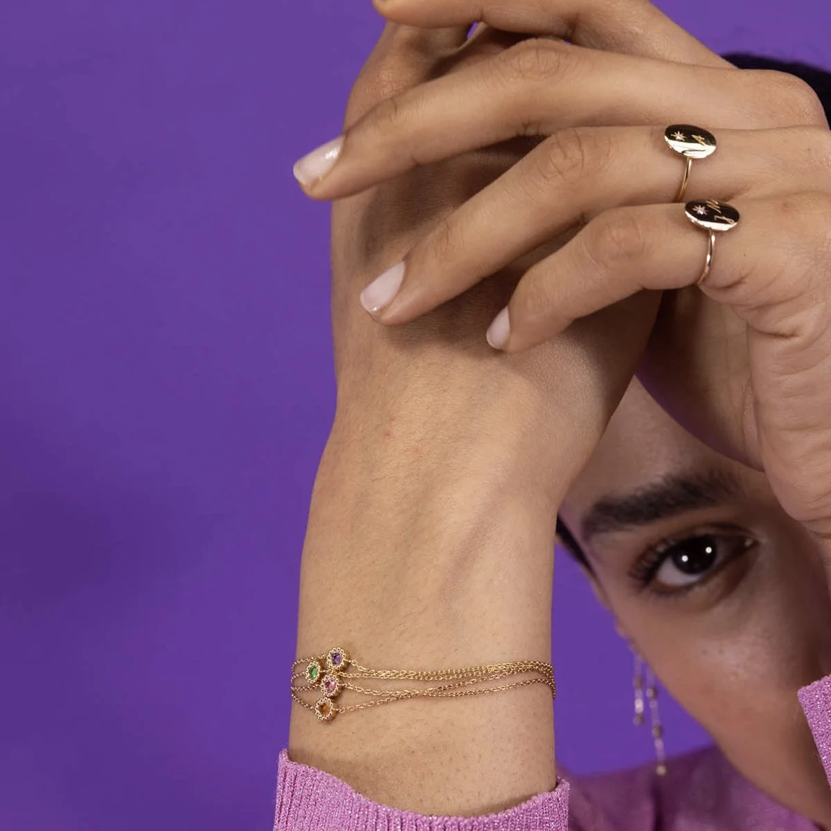 Bagues Forget Me Not - or 18K et diamants