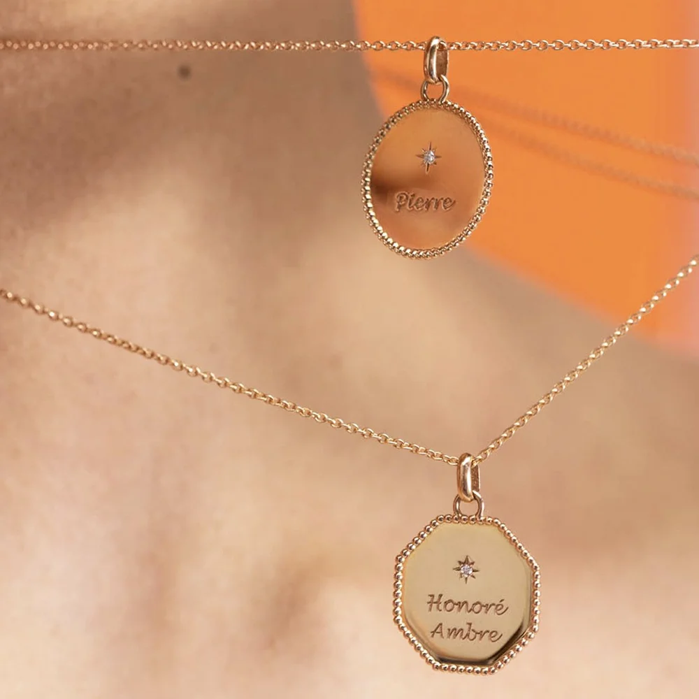 Médaille My Poinçon 22 - or 18K et diamants
