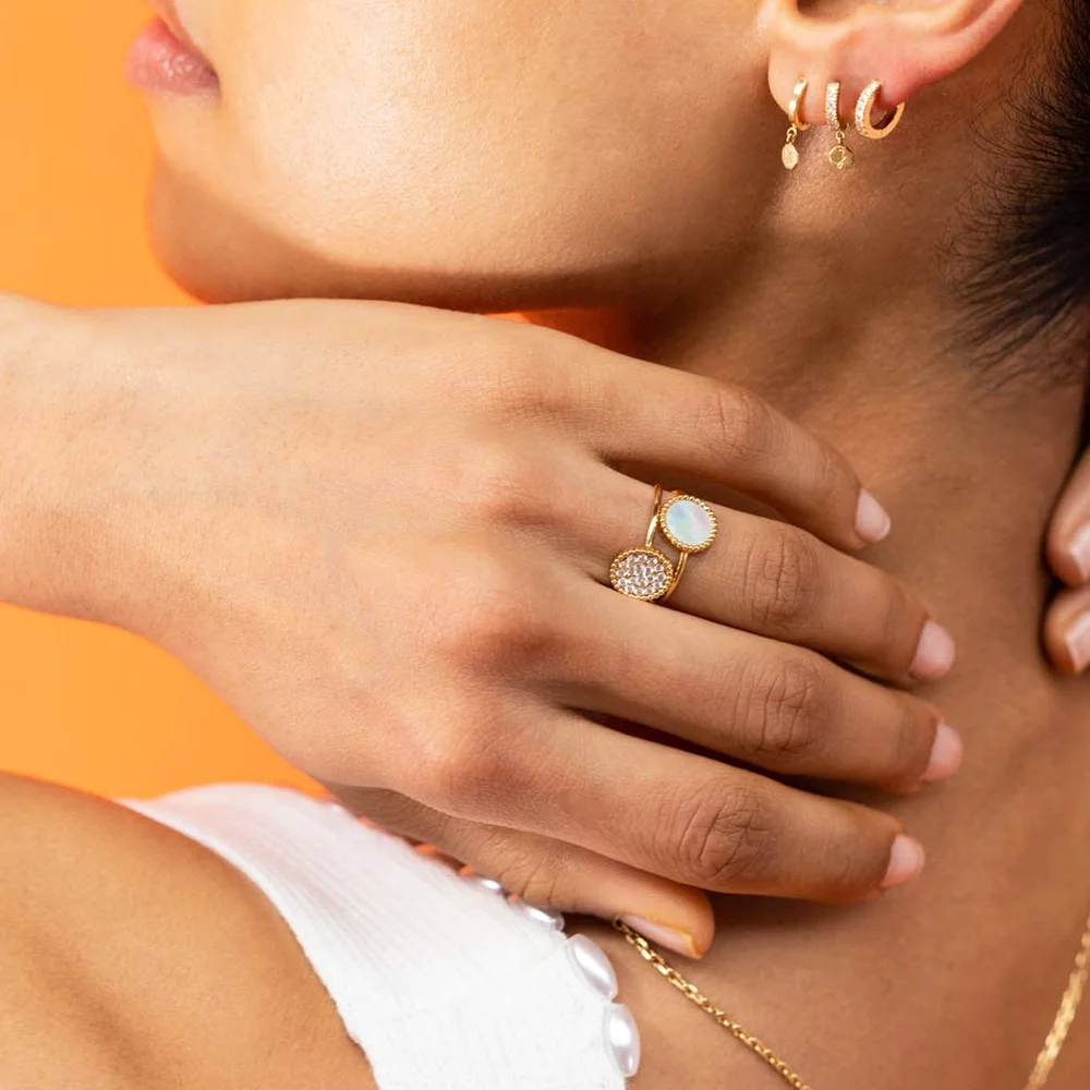 Bague Nuances - nacre et or jaune 18K