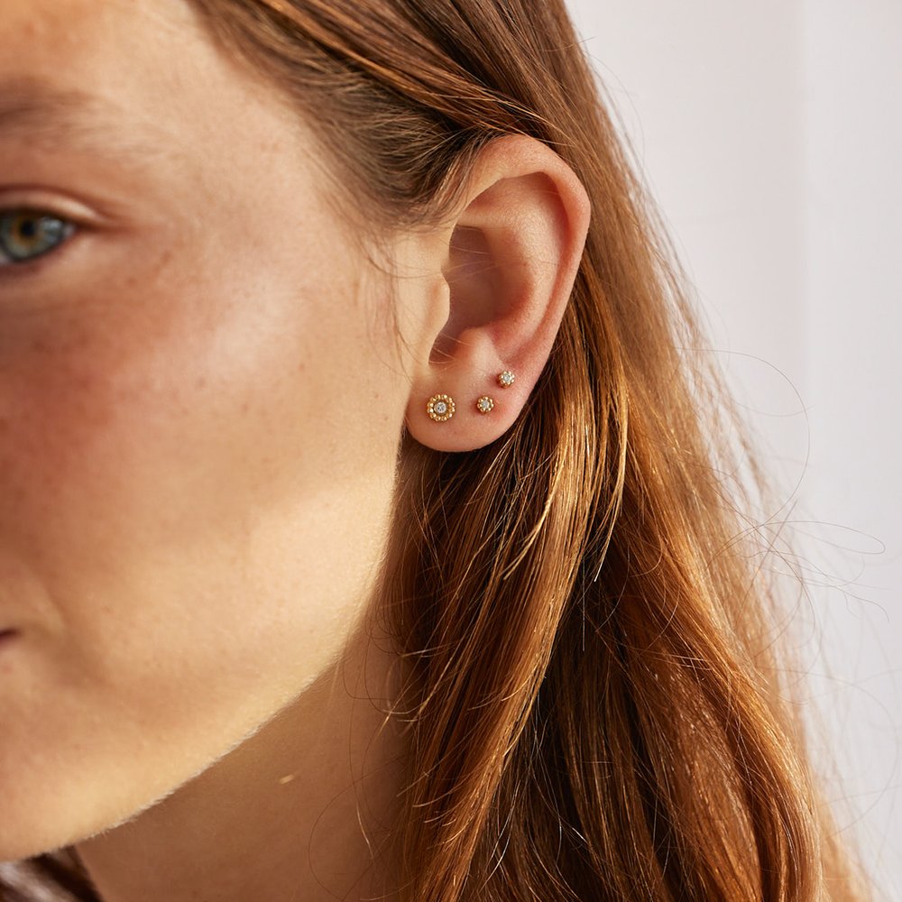 Boucles d'oreilles pour femme en or 18 carats - Poinçon 22
