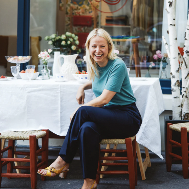Charlotte Bjorklund, designer and founder of linnea Lund, her cashmere clothing brand