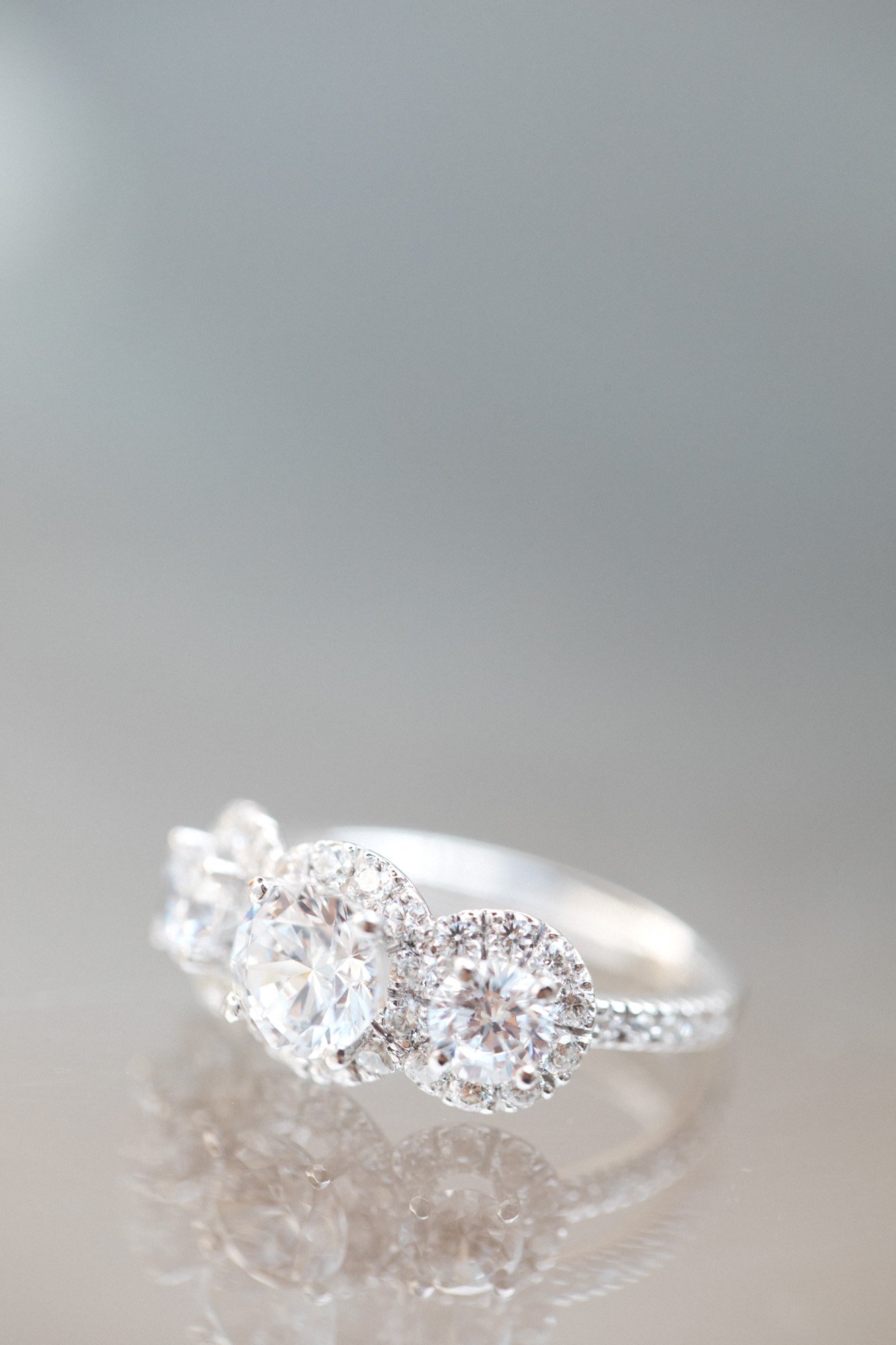 White gold and diamonds engagement ring