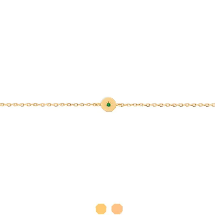 Bracelet Éternité - Or 18 carats et émeraude