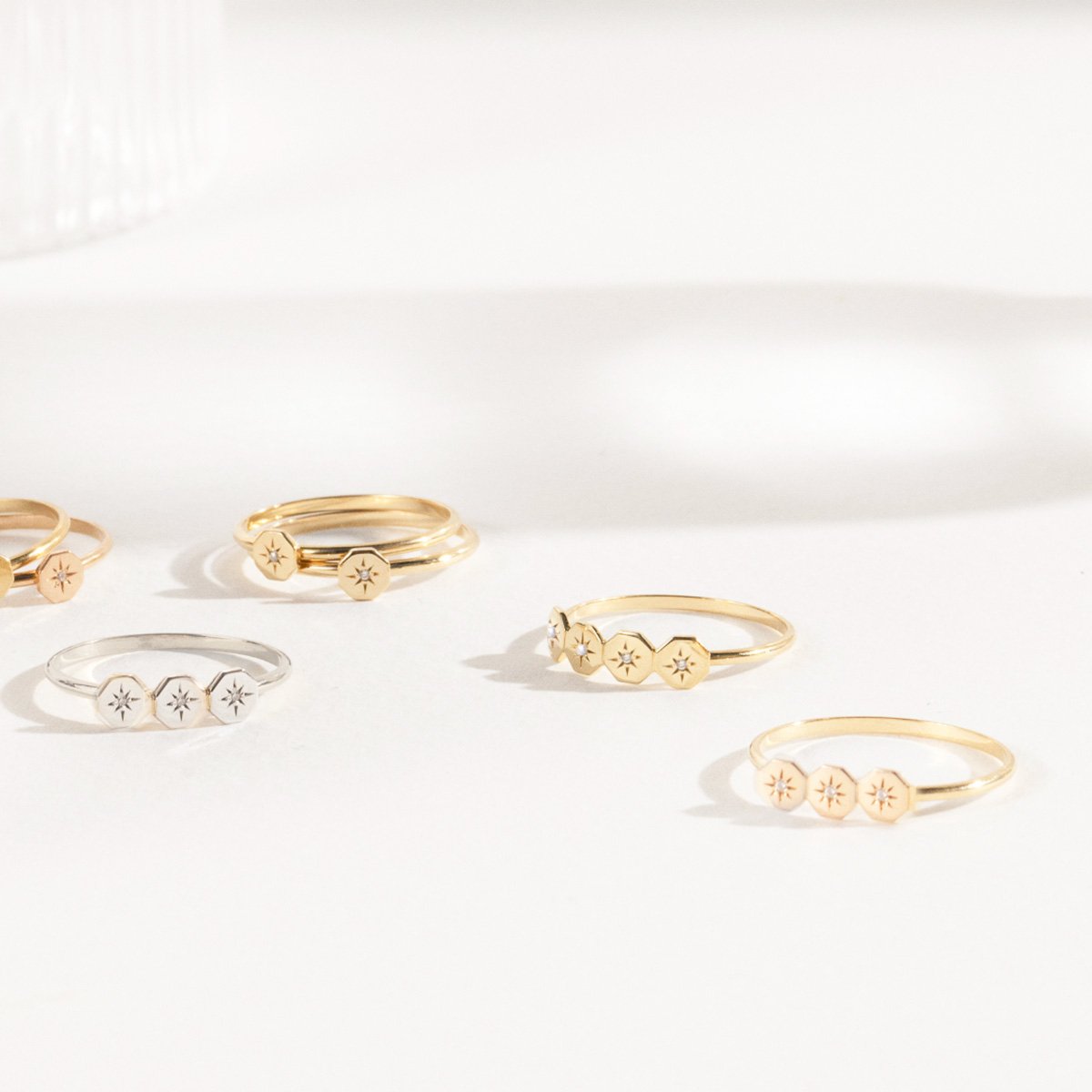 Customizable rings Éternité 18K gold and diamonds