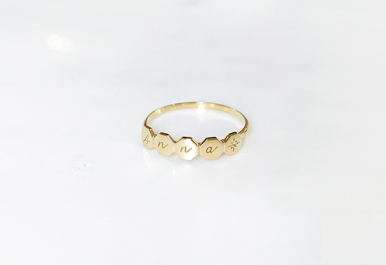 Customized Twist ring in 18K yellow gold