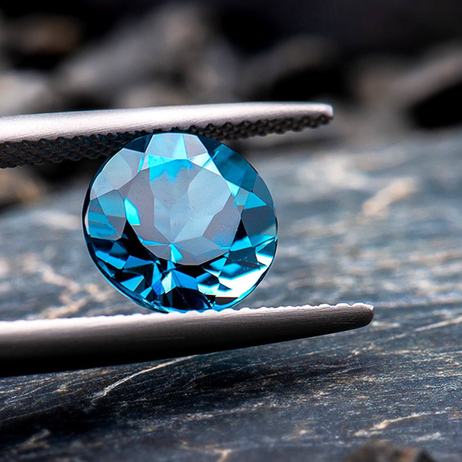 Blue gemstone - blue topaz