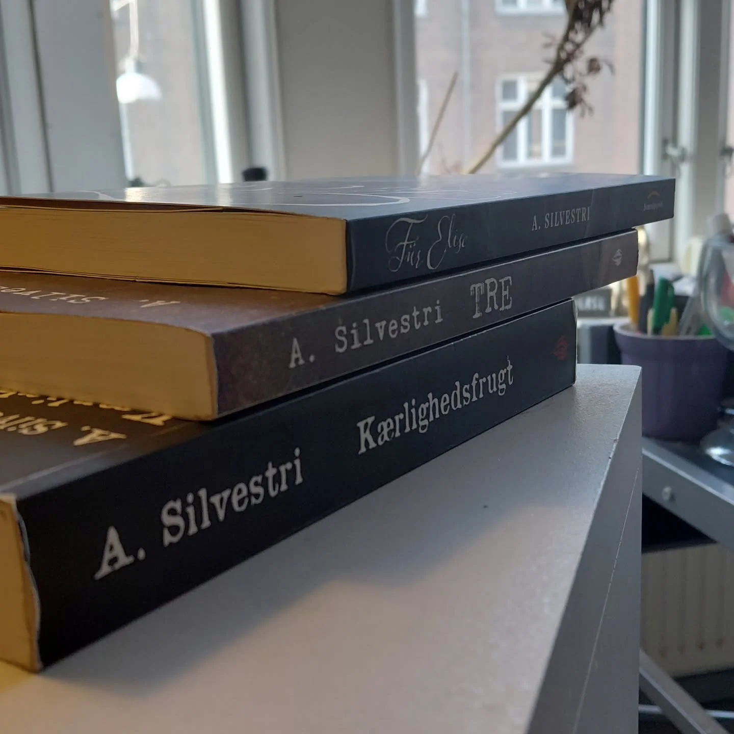 I den sidste uges tid har folk bes&oslash;gt disse b&oslash;ger p&aring; min hjemmeside. B&aring;de b&oslash;gernes egne sider og mine indl&aelig;g 'Historien om en bog' jeg har skrevet til hver enkelt bog da de udkom 🙂

🍎 K&aelig;rlighedsfrugt (20