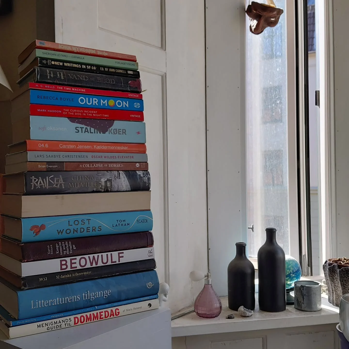 I april l&aelig;ste jeg denne stak 🙂

Fagb&oslash;ger om M&aring;nen, udryddede dyr og litteratur. Korte tekster i overflod. Klassikere. Graphic novels. Horror og science fiction og weird og essays. Som altid den helt rette blanding. 

(Og vinduer, 