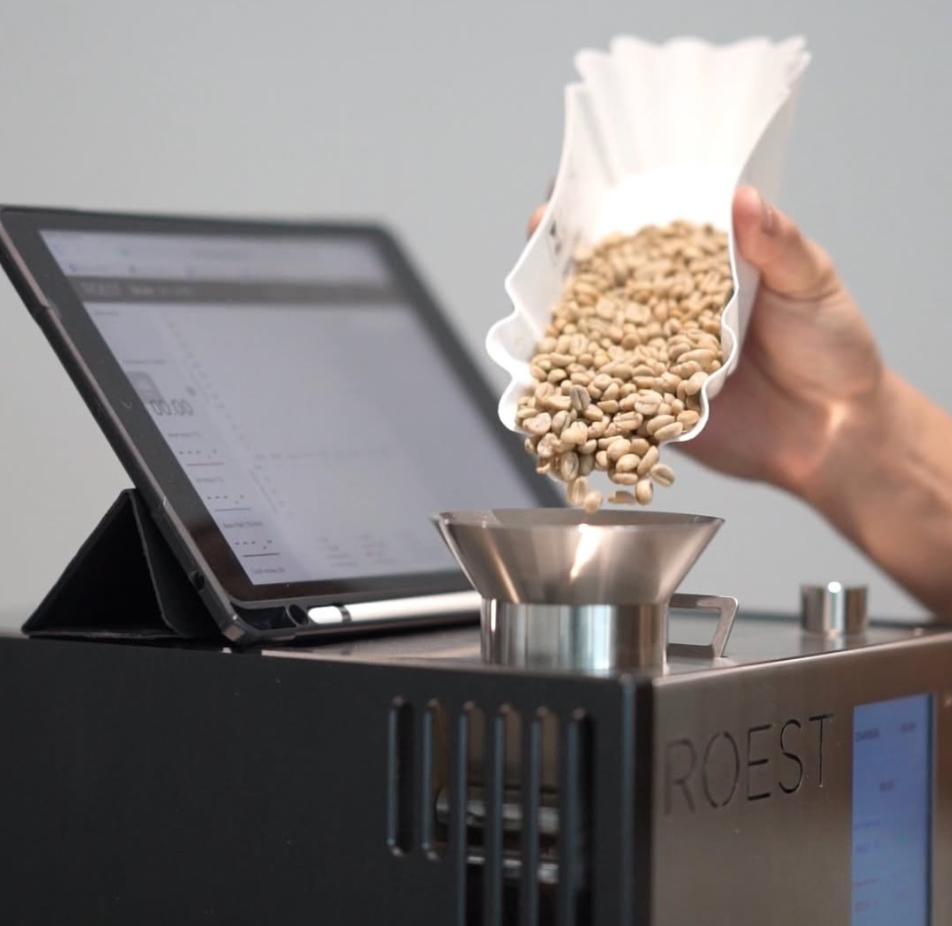 roest sample roaster, green coffee, coffee roasting