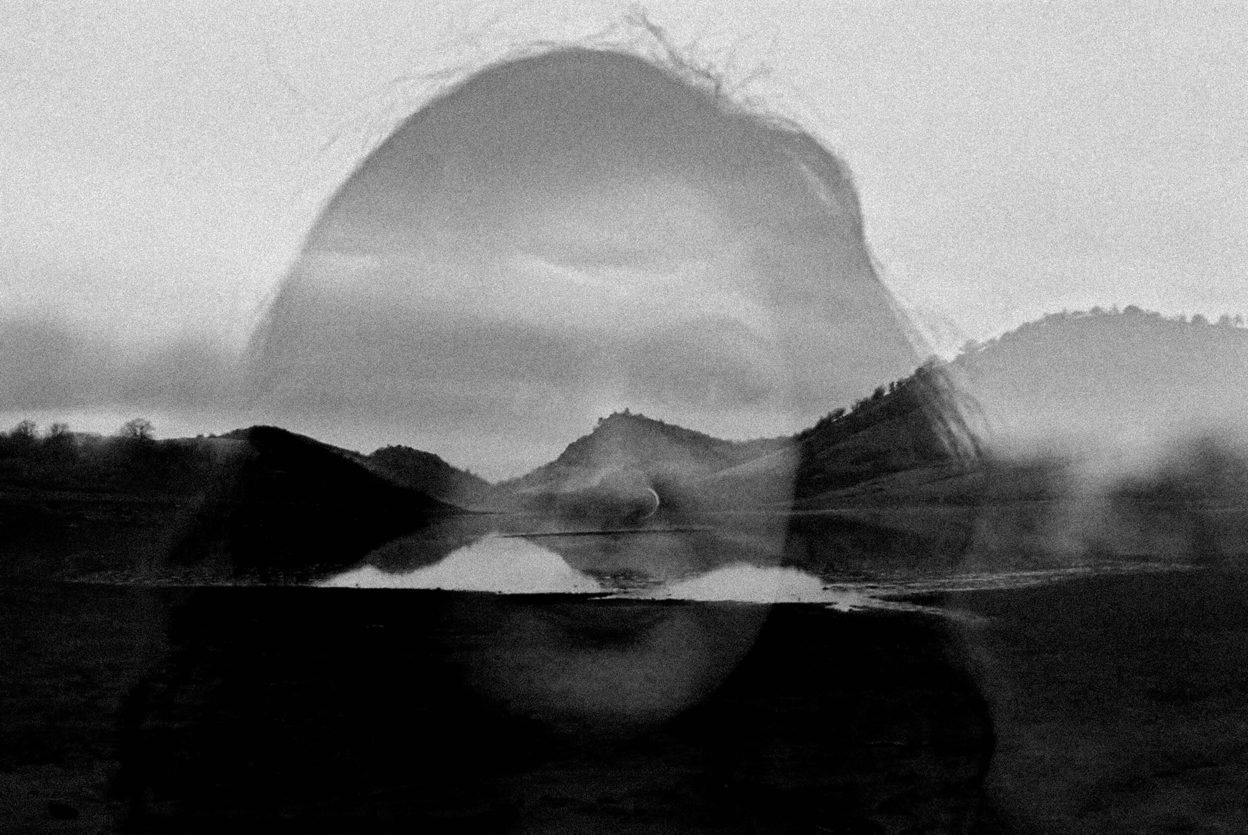 Syd black and white double exposure lake.jpg