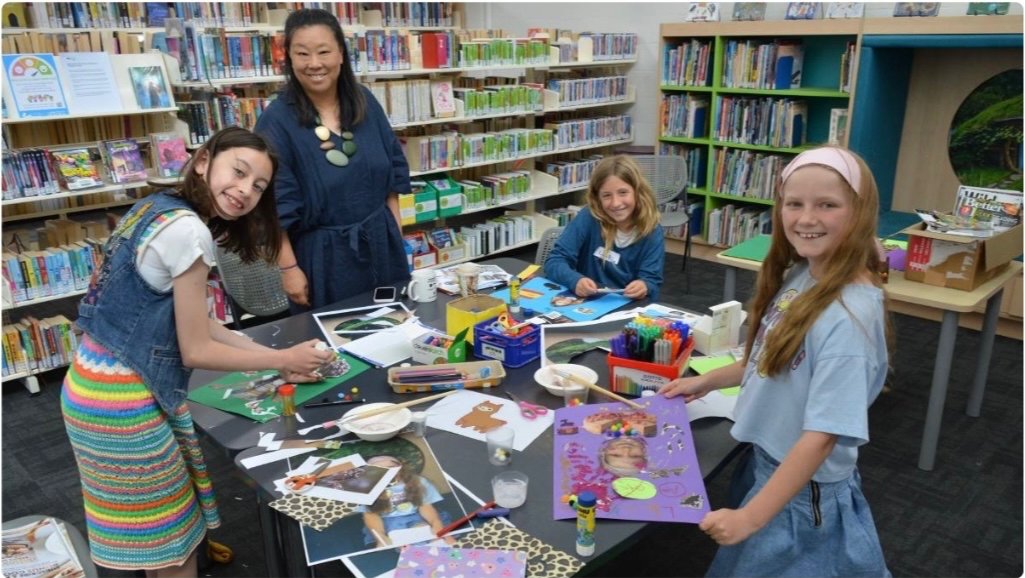  Aimee Chan running a workshop for kids at Bega Shire District Library. Image by Ben Smyth, Bega District News.   