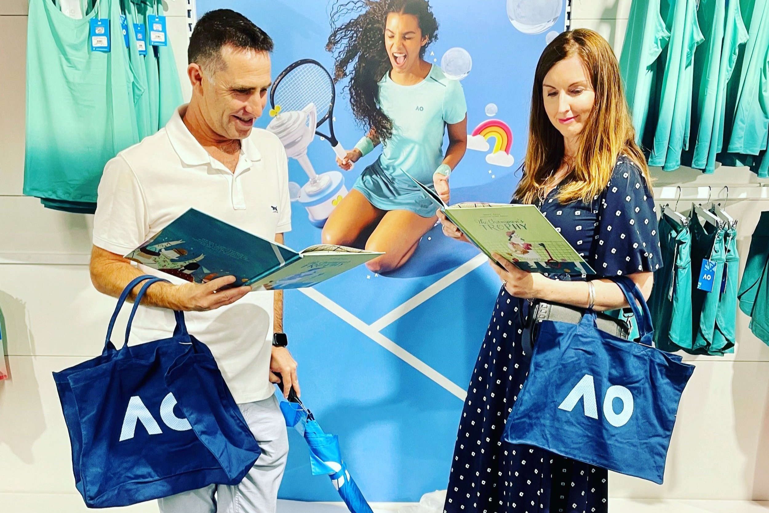  The Champion’s Trophy by Aimee Chan onsale at the official merchandise store of the Australia Open Grand Slam tennis tournament in Melbourne 
