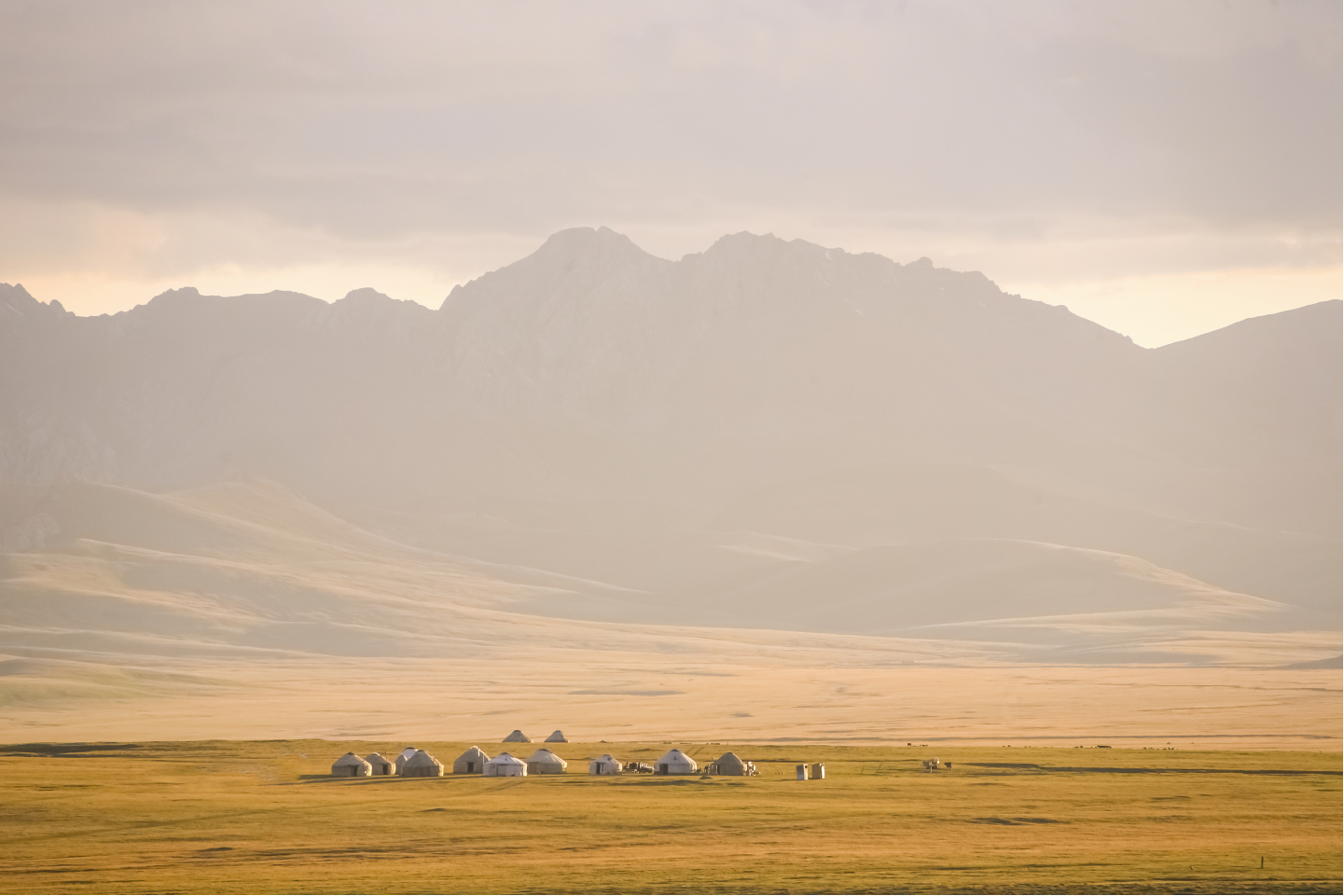 Mongolian Grassland at Sunrise