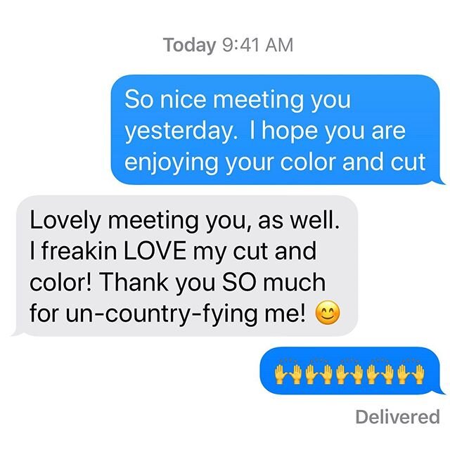 Love meeting new guests, especially when they are happy with my work! #newprestonct #litchfieldcounty #hairstudio #avedacolor #avedasalon