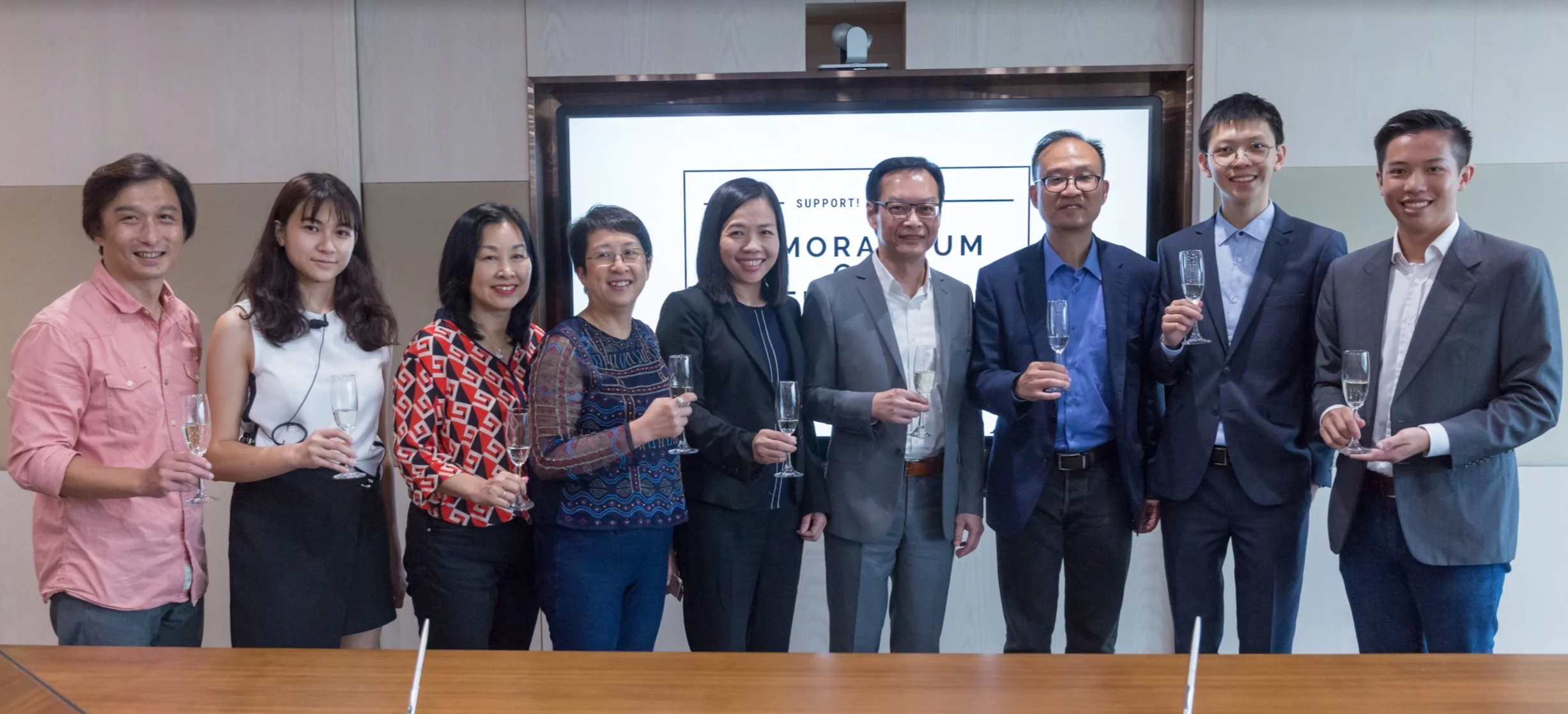 Representatives from the Foundation and BGCA toasting to the partnership’s success!  (L-R: Mr Wing Kin Chan, Supervisor, Sha Tin District, BGCA; Ms Francisca Lam, Foundation’s Vice President, Operations (Primary Programmes); Ms Dilys Lai, BGCA Assis…